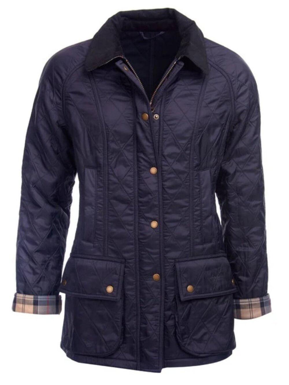 NEW BARBOUR Womens Beadnell Quilted Jacket -Navy Size US 6 #SJ2828